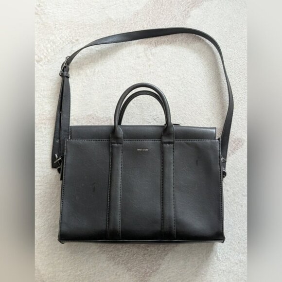 Matt & Nat Parallel Laptop Bag Briefcase Removable Strap EUC - Picture 1 of 9